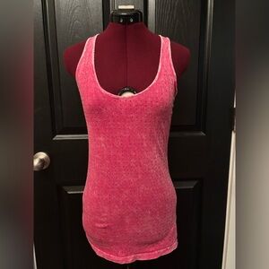Y2K Vintage Vocal Pink Studded Gunmetal Crystal Racerback Hot Pink Tank Top
